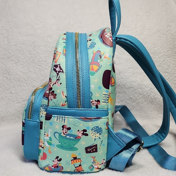 Disney Blue Mini Backpack with Cartoon Pattern - Picture 7 of 8